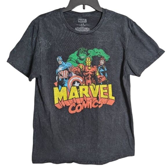 Classic Marvel Avengers Comics Graphic Cotton T-Shirt Dark Gray Tie Dye Mens L - Picture 2 of 4